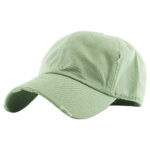 Sage Green Washed Distressed Cotton Golf Blank Dad Hats Unisex Plain Unstructured Girls Quality Baseball Sport Cap